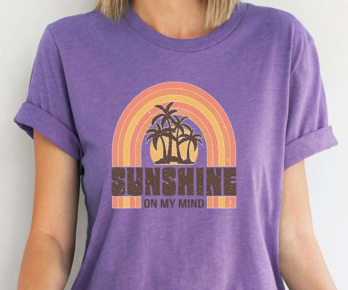 Retro Sunshine On My Mind Shirt, Retro Sunshine T Shirt, Hiking T Shirt, Camping T Shirt, Travel T Shirt, Womens Camping Shirt, 6