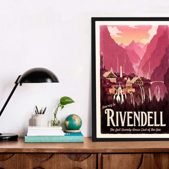 Rivendell Travel Poster For Home Decor Gift - Lord Of The Rings Vintage Travel Poster For Home Decor Gift 2