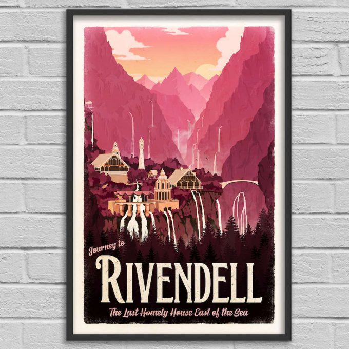 Rivendell Travel Poster For Home Decor Gift - Lord Of The Rings Vintage Travel Poster For Home Decor Gift 3