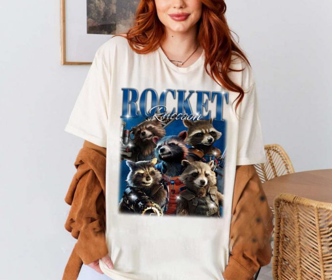 Rocket Raccoon T-Shirt, Rocket Raccoon T-Shirt, Rocket Raccoon Unisex, Unisex T-Shirt, Hip Hop Graphic, Trendy T-Shirt, Retro T-Shirt 2