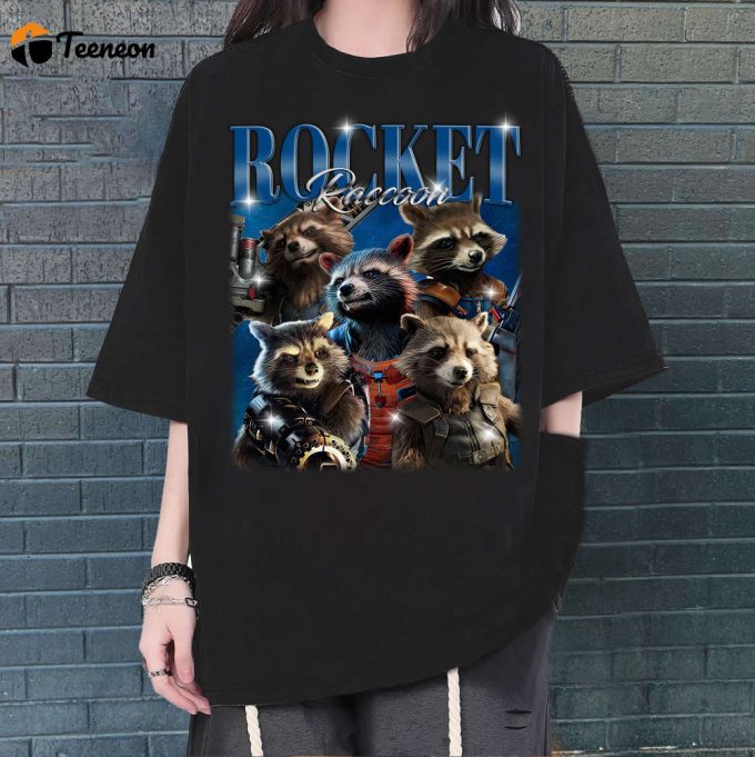 Rocket Raccoon T-Shirt, Rocket Raccoon T-Shirt, Rocket Raccoon Unisex, Unisex T-Shirt, Hip Hop Graphic, Trendy T-Shirt, Retro T-Shirt 1