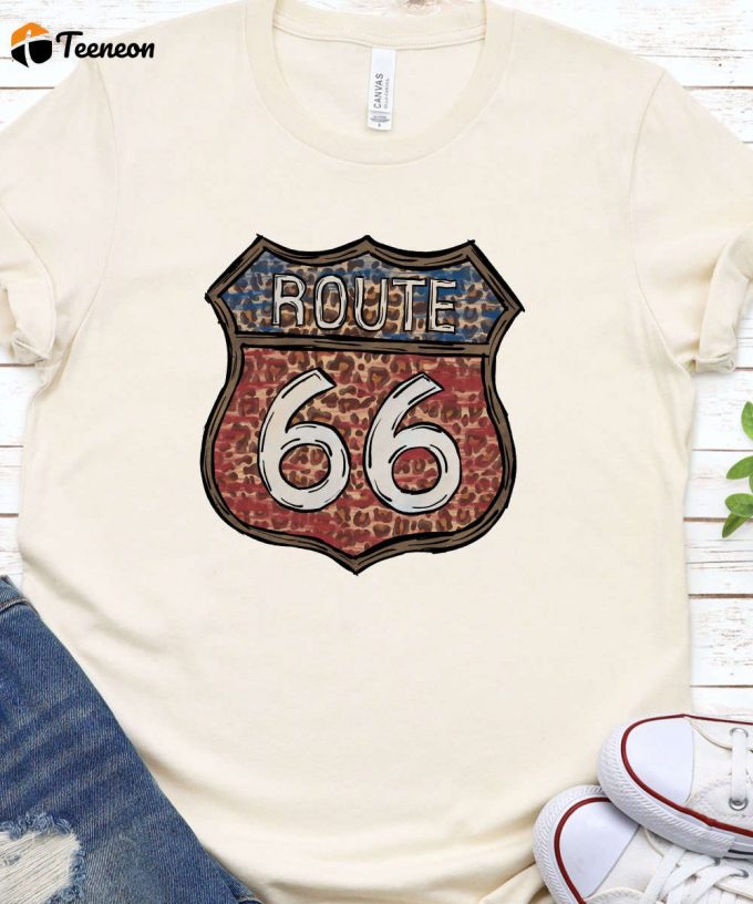 Route 66 Shirt, Western Graphic T Shirt, Desert Motel Shirt, Retro Look, Comfort Colors White, Size Up Oversize Tshirt, Boho Shirt 1