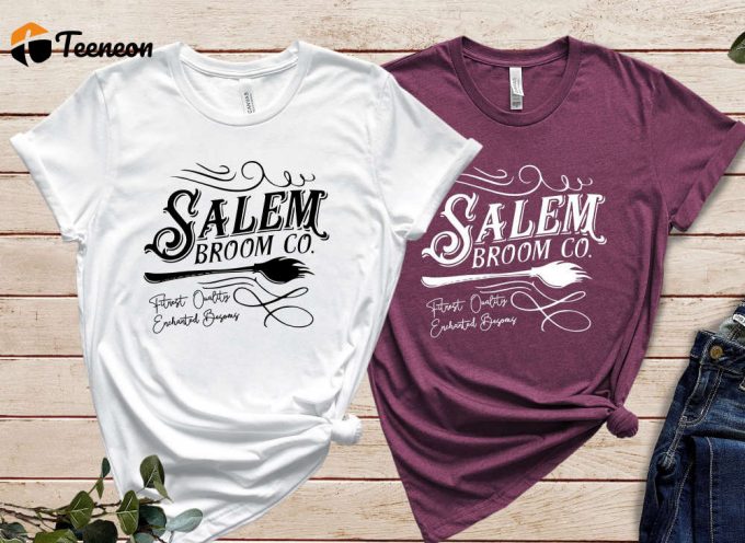 Salem Broom Co Shirt, Funny Halloween Shirt, Witch Shirt, Fall T-Shirt, Halloween Outfit, Witchy Clothing, Halloween Gift Tee 1