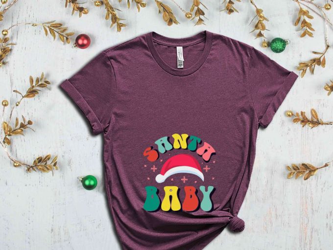 Santa Baby Maternity T-Shirt, Mama Santa Tshirt, Gift For New Moms, Christmas Pregnancy Shirt, Baby Announcement Shirt, Xmas Maternity Tees 2