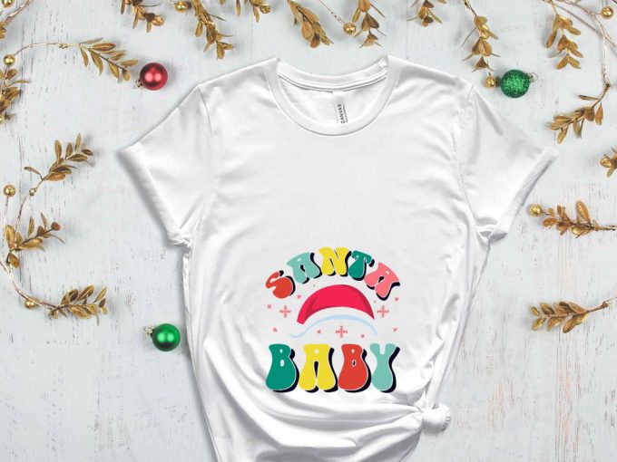 Santa Baby Maternity T-Shirt, Mama Santa Tshirt, Gift For New Moms, Christmas Pregnancy Shirt, Baby Announcement Shirt, Xmas Maternity Tees 5