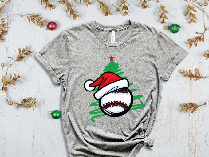 Santa Baseball T-Shirt, Xmas Sport Shirt, Christmas Baseball, Baseball Lover Christmas Gift, Xmas Baseball, Xmas Gift For Boys, Kid'S Tshirt 2