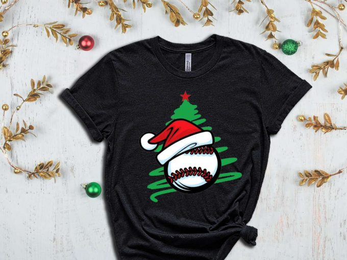 Santa Baseball T-Shirt, Xmas Sport Shirt, Christmas Baseball, Baseball Lover Christmas Gift, Xmas Baseball, Xmas Gift For Boys, Kid'S Tshirt 5