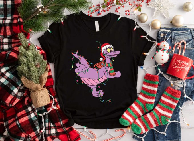 Magical Santa Figment Dragon Lights Christmas Shirt &Amp; Disney Epcot Sweatshirt - Perfect For Mickey S Very Merry Xmas &Amp; Disneyland Family Gifts 4