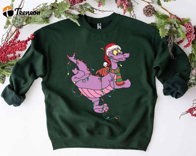 Magical Santa Figment Dragon Lights Christmas Shirt &Amp;Amp; Disney Epcot Sweatshirt - Perfect For Mickey S Very Merry Xmas &Amp;Amp; Disneyland Family Gifts 1