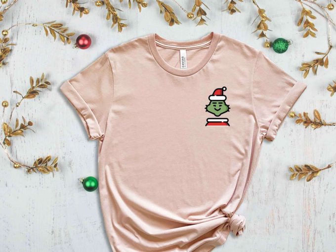 Santa Pocket Size T-Shirt, Christmas Shirt, Christmas Gift, Santa Graphic Tees, Santa Claus Shirt, Xmas Holiday Tshirt, Christmas Party Tees 3