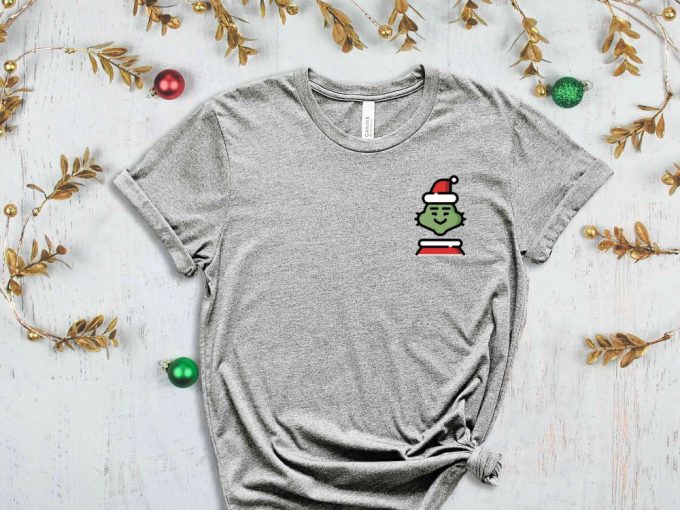 Santa Pocket Size T-Shirt, Christmas Shirt, Christmas Gift, Santa Graphic Tees, Santa Claus Shirt, Xmas Holiday Tshirt, Christmas Party Tees 4