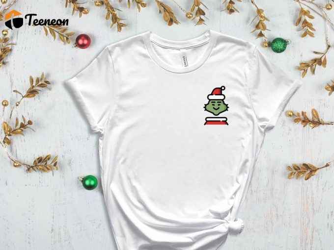 Santa Pocket Size T-Shirt, Christmas Shirt, Christmas Gift, Santa Graphic Tees, Santa Claus Shirt, Xmas Holiday Tshirt, Christmas Party Tees 1