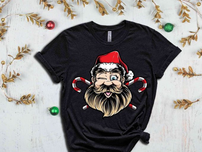 Santa T-Shirt, Christmas Candy Shirt, Christmas Vibes, Happy New Year, Merry Christmas Tees, Funny Matching Christmas Shirt, Christmas Gift 3