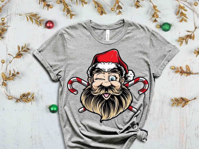 Santa T-Shirt, Christmas Candy Shirt, Christmas Vibes, Happy New Year, Merry Christmas Tees, Funny Matching Christmas Shirt, Christmas Gift 4