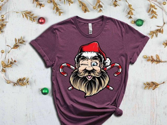 Santa T-Shirt, Christmas Candy Shirt, Christmas Vibes, Happy New Year, Merry Christmas Tees, Funny Matching Christmas Shirt, Christmas Gift 5