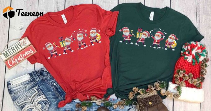 Santa T-Shirt, Funny Santa Shirt, Santa Claus Tees, Happy New Year, Merry Christmas Shirt, Funny Christmas Shirt, Christmas Gift, Xmas Santa 1