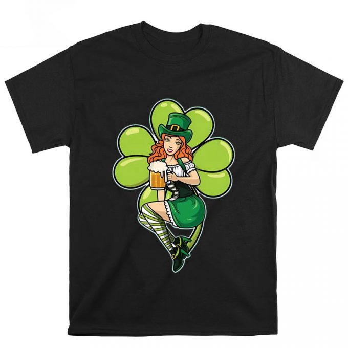 Sexy Irish Girl St Patricks Day Red Head Unisex T Shirt - Saint Paddy S Fun! 2