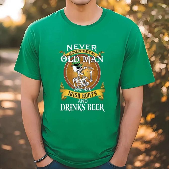 Skeleton Irish Roots Beer Shamrock T-Shirt - Funny St Patricks Day Tees 2