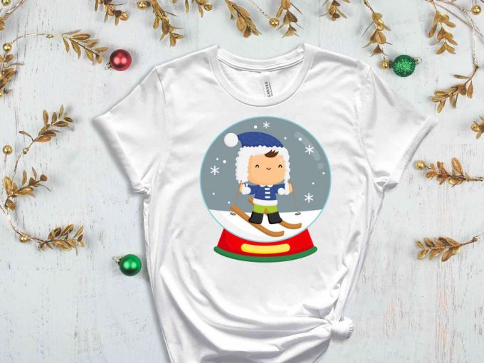 Skiing Snow Globe T-Shirt, Happy New Year, Christmas Gift, Funny Christmas Shirt, Snow Globe Shirt, Christmas Vibes, Xmas Apparel, Xmas Tees 2