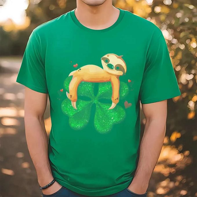 Sloth Four Leaf Clover St Patrick’s Day T-Shirt - Lucky Charm For Saint Paddy S Celebrations 2