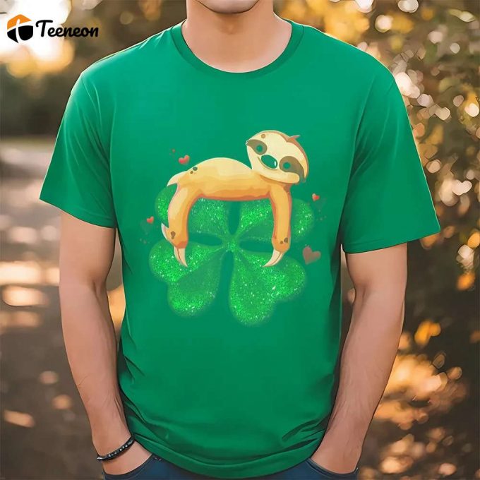Sloth Four Leaf Clover St Patrick’s Day T-Shirt - Lucky Charm For Saint Paddy S Celebrations 1