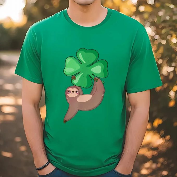 Sloth Hugging Shamrock: Irish St Patrick S Day Gift T-Shirt 2