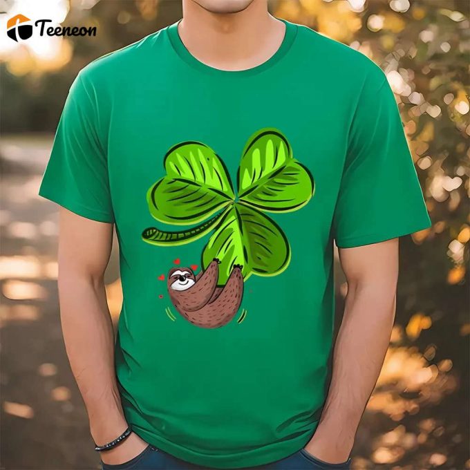 Sloth Shamrock St Patrick S Day T-Shirt: Funny Irish Sloth Shirt 1