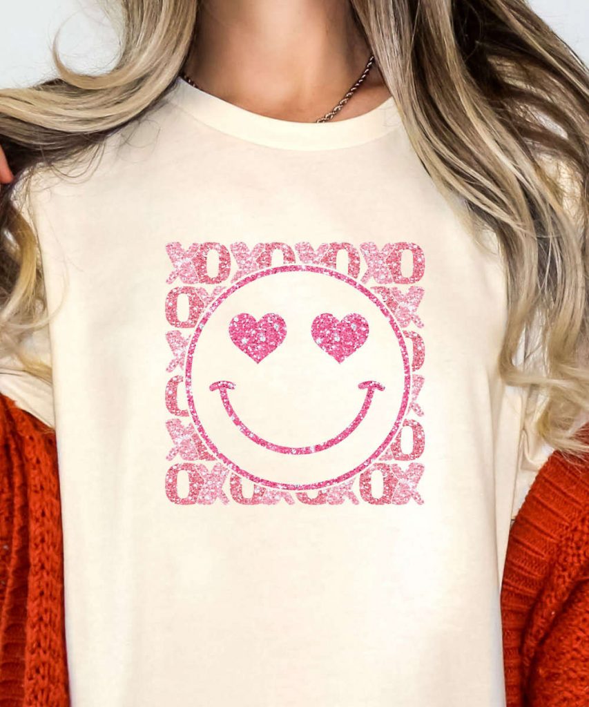 Smiley Emoji Valentine'S Day Tshirt, Valentines Day Shirt, Valentines Gift For Her, Best Friend Valentines Gift, Women'S Valentines Tee 7