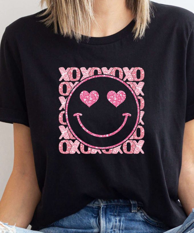 Smiley Emoji Valentine'S Day Tshirt, Valentines Day Shirt, Valentines Gift For Her, Best Friend Valentines Gift, Women'S Valentines Tee 3