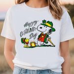 Snoopy & Woodstock Happy St Patrick’s Day T-Shirt: Fun & Festive Green Tee!