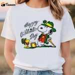 Snoopy & Woodstock Happy St Patrick’s Day T-Shirt: Fun & Festive Green Tee!