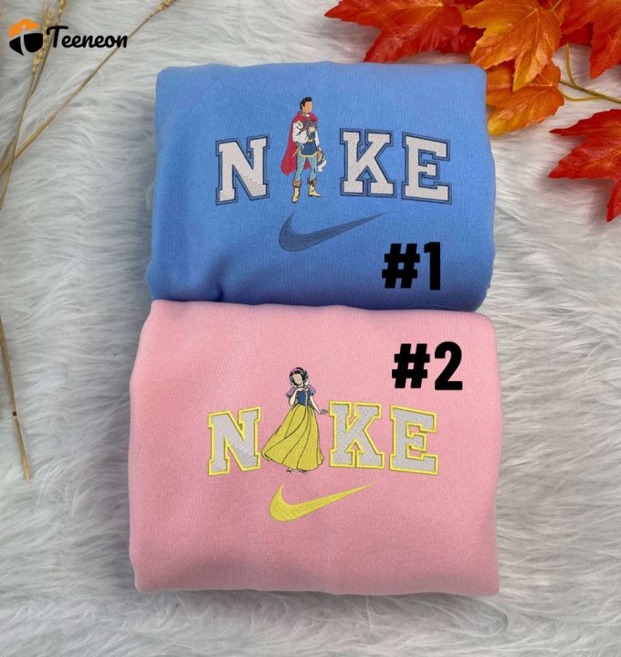 Snow White And Prince Charmings Disney Nike Embroidered Sweatshirts 1