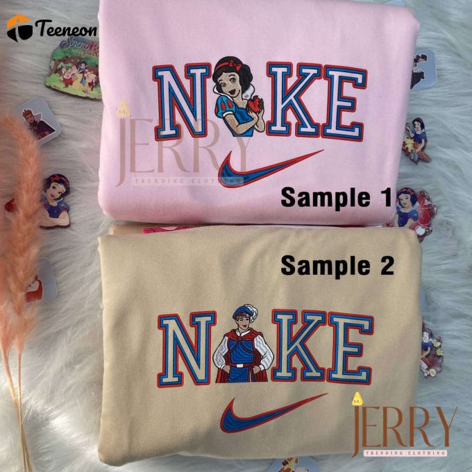 Snow White And Prince Florian Disney Nike Embroidered Sweatshirts 1