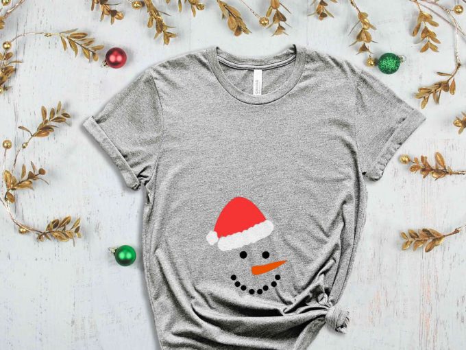 Snowman Belly Shirt, Christmas Vibes, Xmas Apparel, Snowman Graphic Tees, Funny Christmas Tshirt, Christmas Gift Ideas, Maternity Gift 2