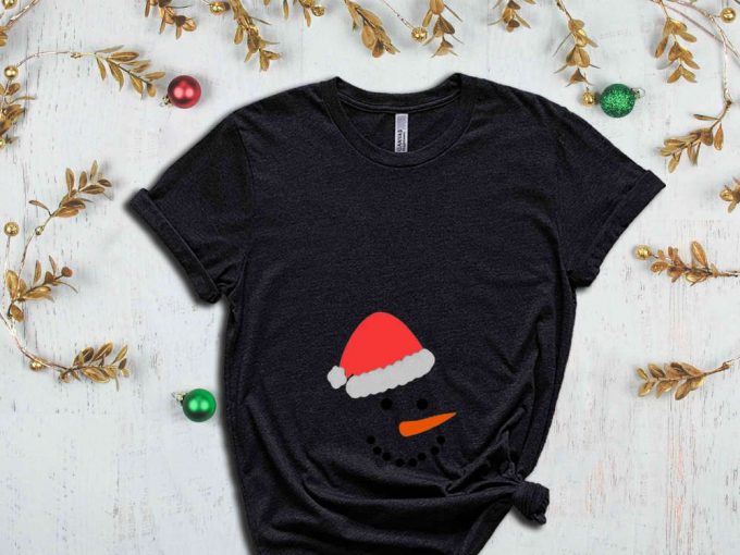 Snowman Belly Shirt, Christmas Vibes, Xmas Apparel, Snowman Graphic Tees, Funny Christmas Tshirt, Christmas Gift Ideas, Maternity Gift 3