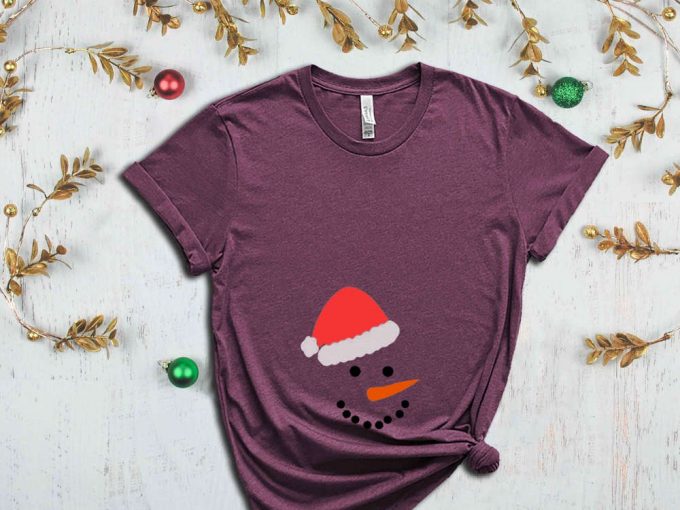 Snowman Belly Shirt, Christmas Vibes, Xmas Apparel, Snowman Graphic Tees, Funny Christmas Tshirt, Christmas Gift Ideas, Maternity Gift 4