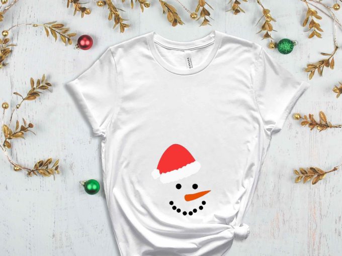 Snowman Belly Shirt, Christmas Vibes, Xmas Apparel, Snowman Graphic Tees, Funny Christmas Tshirt, Christmas Gift Ideas, Maternity Gift 6