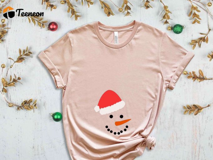 Snowman Belly Shirt, Christmas Vibes, Xmas Apparel, Snowman Graphic Tees, Funny Christmas Tshirt, Christmas Gift Ideas, Maternity Gift 1