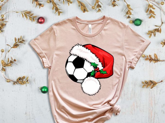 Soccer Santa T-Shirt, Santa Shirt, Xmas Sport Shirt, Soccer Christmas, Soccer Lover, Christmas Gift, Xmas Soccer, Xmas Shirt For Boys 3