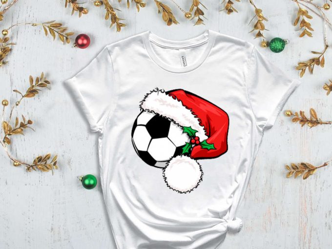 Soccer Santa T-Shirt, Santa Shirt, Xmas Sport Shirt, Soccer Christmas, Soccer Lover, Christmas Gift, Xmas Soccer, Xmas Shirt For Boys 4