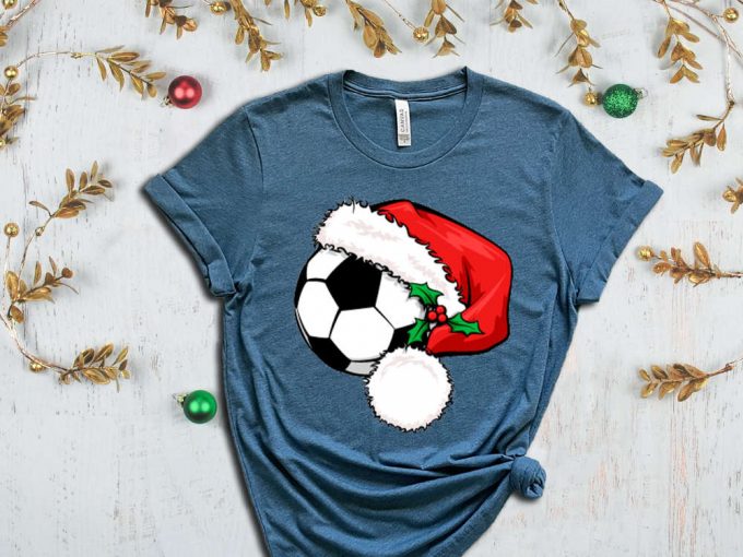 Soccer Santa T-Shirt, Santa Shirt, Xmas Sport Shirt, Soccer Christmas, Soccer Lover, Christmas Gift, Xmas Soccer, Xmas Shirt For Boys 5