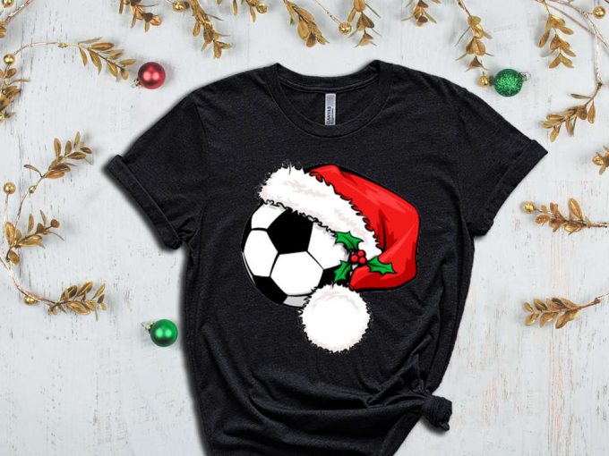 Soccer Santa T-Shirt, Santa Shirt, Xmas Sport Shirt, Soccer Christmas, Soccer Lover, Christmas Gift, Xmas Soccer, Xmas Shirt For Boys 7