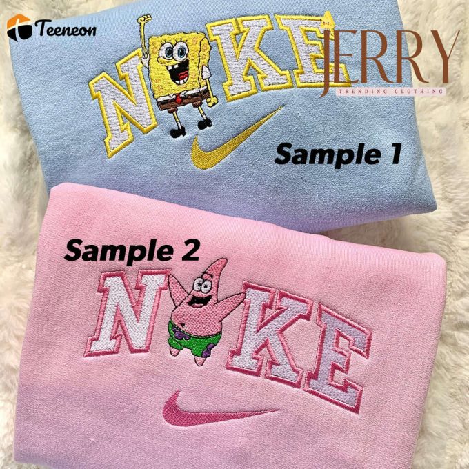 Spongebob And Patrick Star Nike Embroidered Sweatshirt 1
