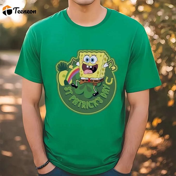 Get Lucky With Spongebob Squarepants St Patrick S Day Tee! 1