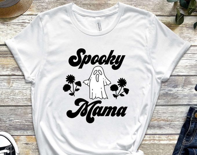 Spooky Mama Shirt, Halloween Shirt, Ghost T-Shirt, Spooky Tee, Mama T-Shirt, Spooky Season, Fall Shirt, Cute Halloween Tee, Mom Gift 2