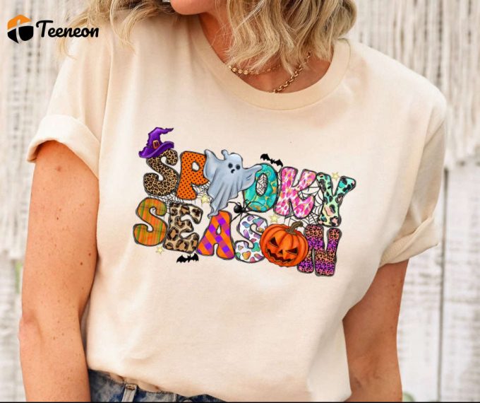 Spooky Season Ghost T-Shirt, Ghost T-Shirt, Halloween Favorite, Cute Ghost T-Shirt, Halloween Gift, Spooky Season Shirt, Funny Halloween 1