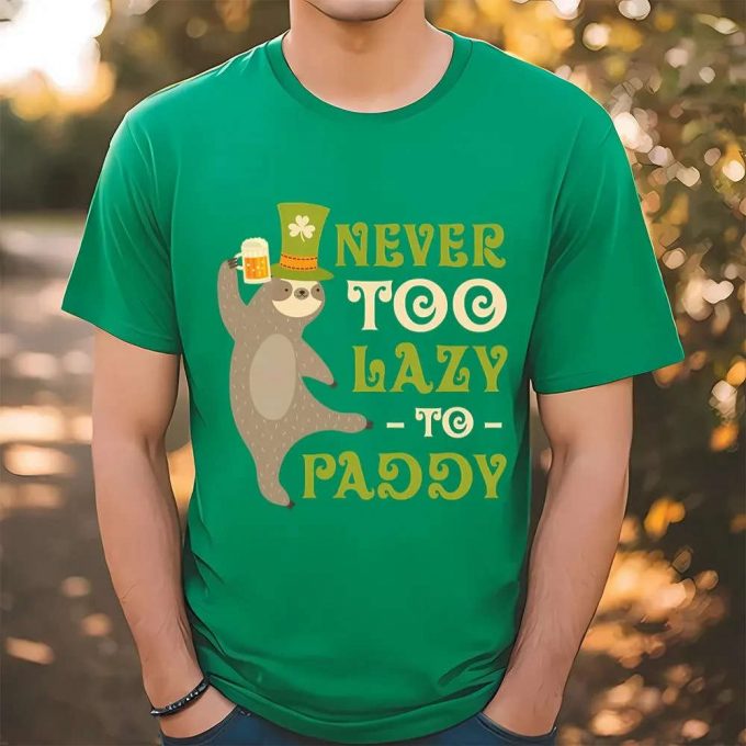 Quirky St Patrick S Day Sloth Drinking Tee: Hilarious &Amp; Fun! 2