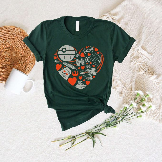 Galactic Love: Star Wars Death Star Valentines Day Shirt With Droids Darth Vader And Disney Honeymoon 5