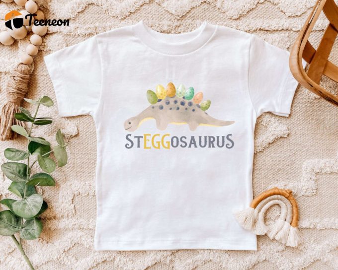 Easter Dino Tee: Boys Stegosaurus Shirt Perfect Gift For Kids Happy Easter T-Shirt 1