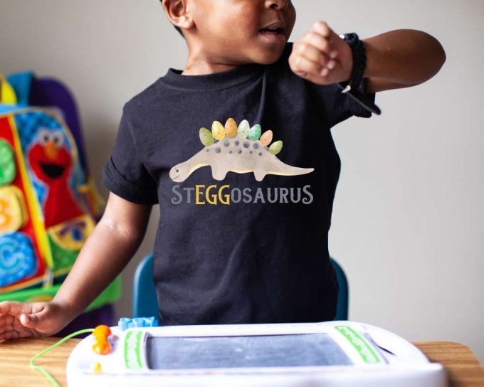 Stegosaurus Shirt,Boys Dinosaur Easter Shirt,Gift For Easter Day,Easter Dino Tee,Kids Easter T-Shirt,Happy Easter Shirt,Daddy Saurus Shirt 2